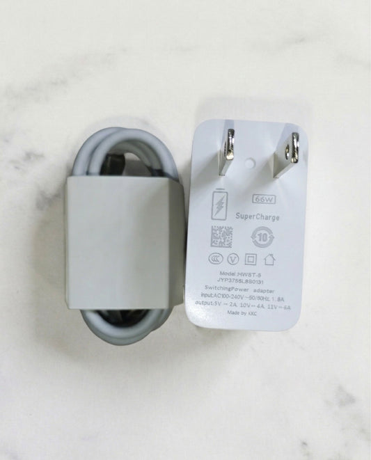 Cargador Carga Rápida SuperCharge 66W con Cable Incluido