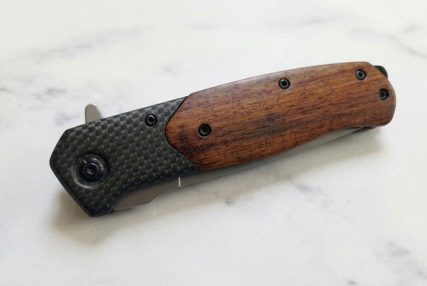 Navaja Ejecutiva "Hybrid Fusion" - Fibra de Carbono y Madera